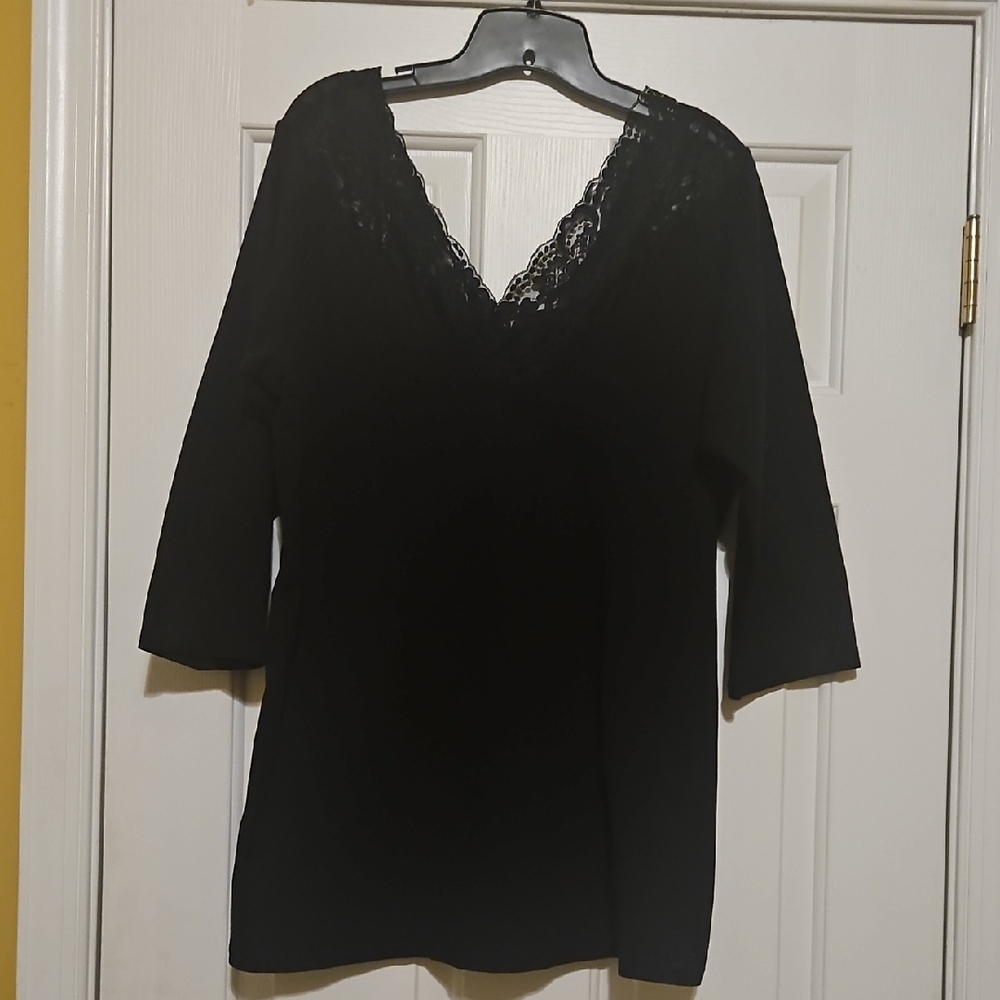 Torrid Black Lace Detail OFF THE SHOULDER Top